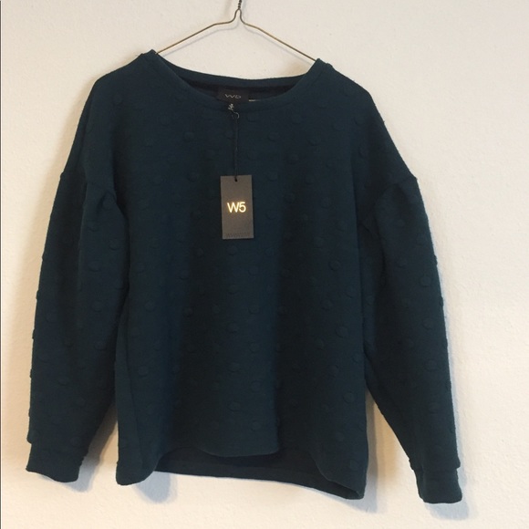 W5 ~ Deep Green Sweater Top ~ Size Medium - Picture 3 of 5